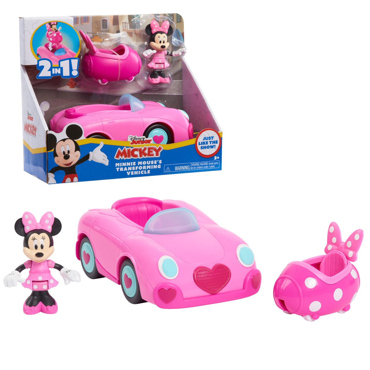 DISNEY JR MICKEY MOUSE TRANSFORMING VEHICLE - MINNIE MOUSE
