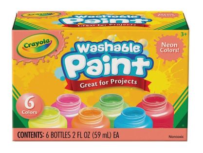 CRAYOLA - WASHABLE PAINT 6 PACK - NEON