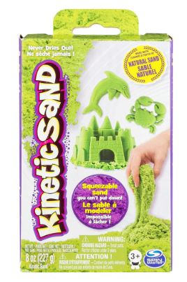 KINETIC SAND 8OZ BOX NEON GREEN