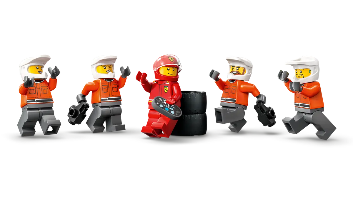 LEGO CITY 60443 F1 PIT STOP AND PIT CREW WITH FERRARI CAR