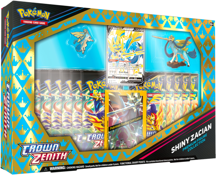 POKEMON CROWN ZENITH SHINY - ZACIAN/ZAMAZENTA FIGURE BOX