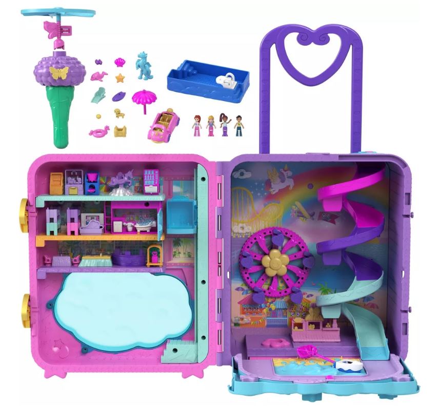 POLLY POCKET DOLLS POLLYVILLE RESORT ROLL AWAY PLAYSET