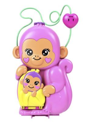 POLLY POCKET - ADVENTURES IN RIO - MOMMA MONKEY AND BABY PURSE COMPACT