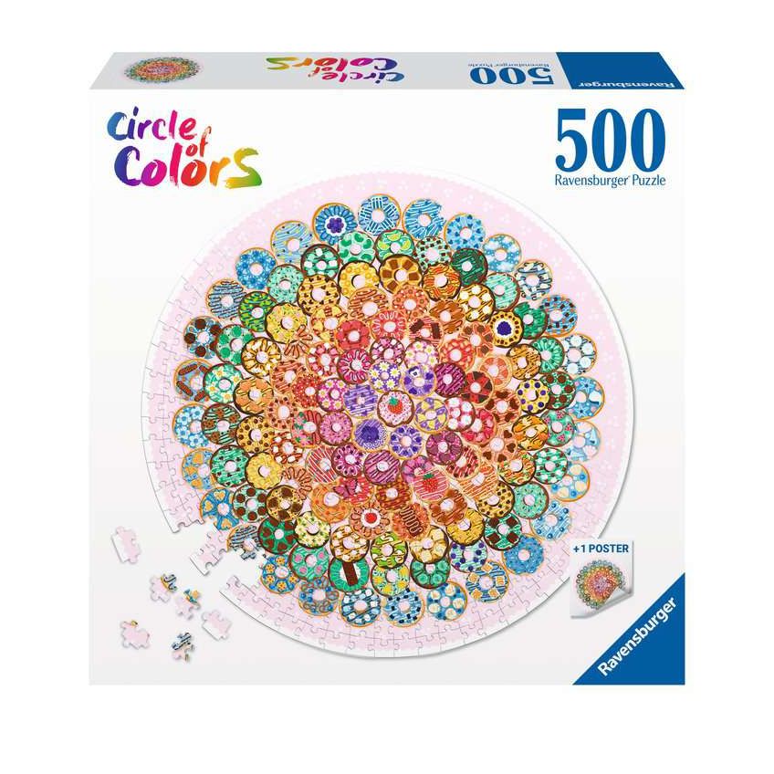 RAVENSBURGER 173464 - CIRCLE OF COLOURS- DONUTS 500 PIECE PUZZLE