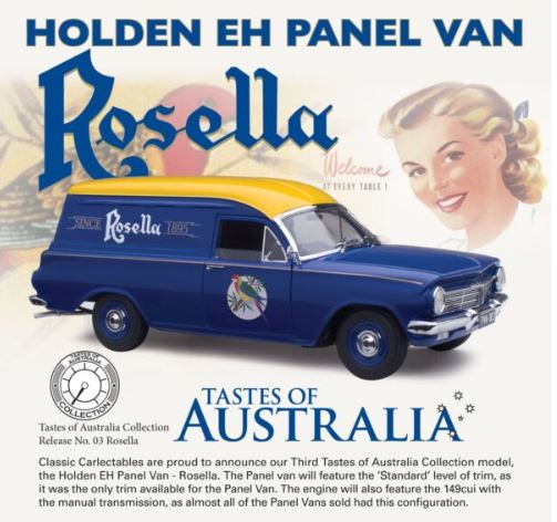 CLASSIC CARLECTABLES 1:18 HOLDEN EH PANEL VAN - ROSELLA