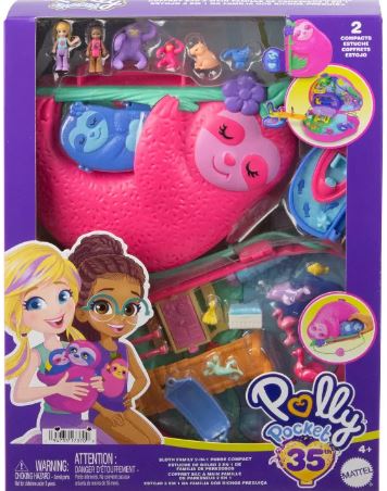 POLLY POCKET - SLOTH FAMILY 2 IN 1 PURSE COMPACT