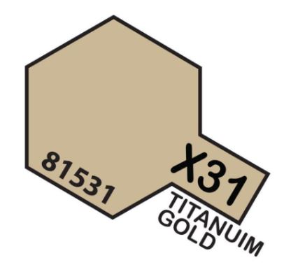 TAMIYA ACRYLIC PAINT MINI X-31 TITANIUM GOLD