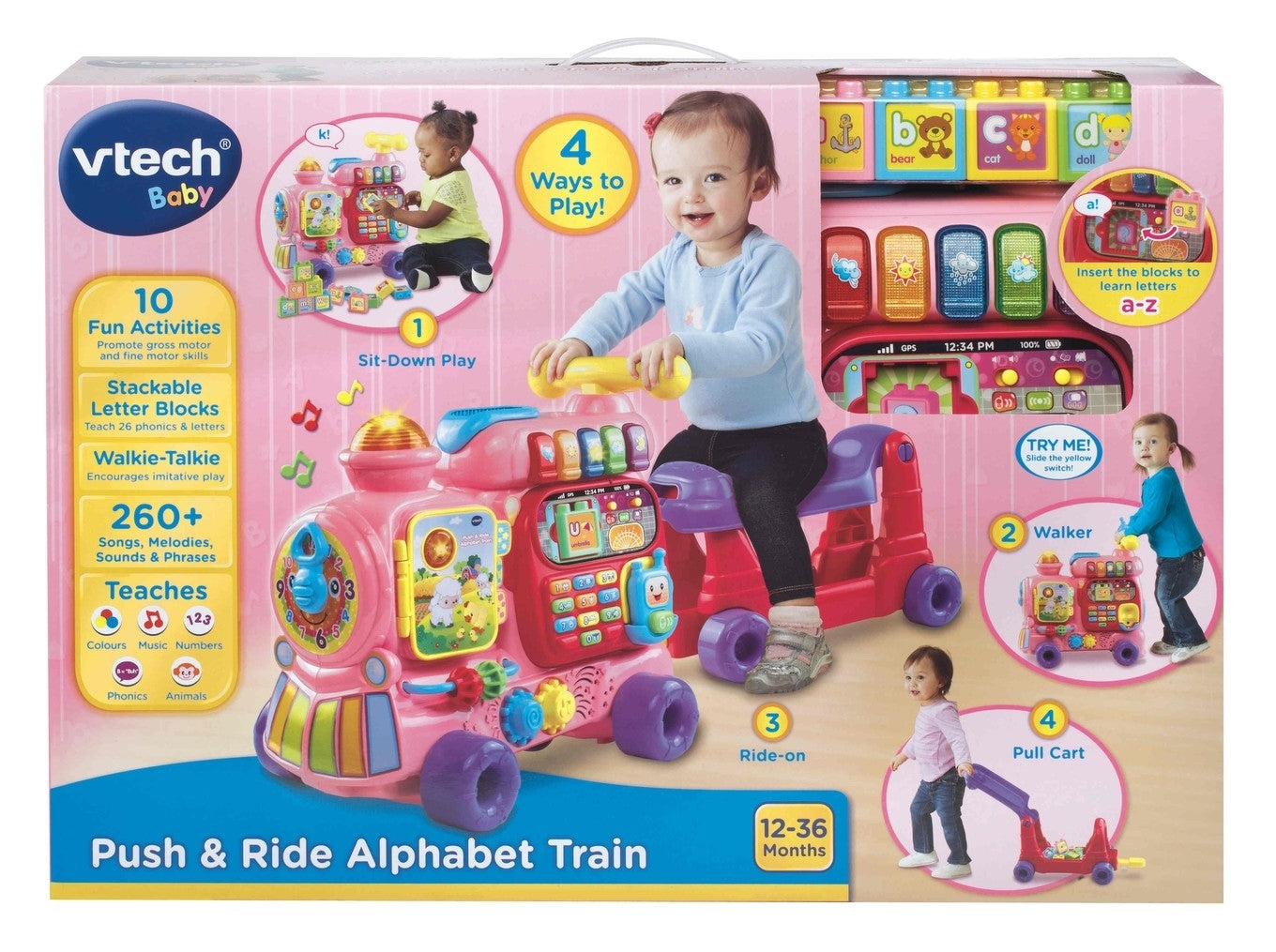 VTECH PUSH&RIDE ALPHABETTRAINPINK | VTECH | Toyworld Frankston