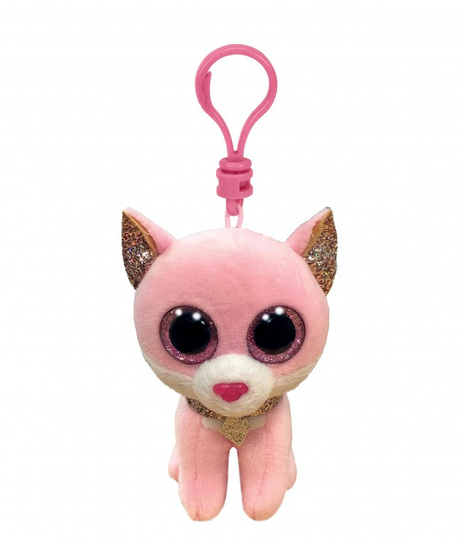 TY BEANIE BOOS CLIP FIONA CAT PINK