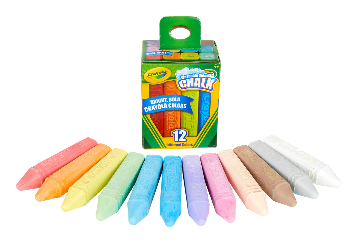 12 WASHABLE SIDEWALK CHALKS 12 COLOURS | CRAYOLA | Toyworld Frankston