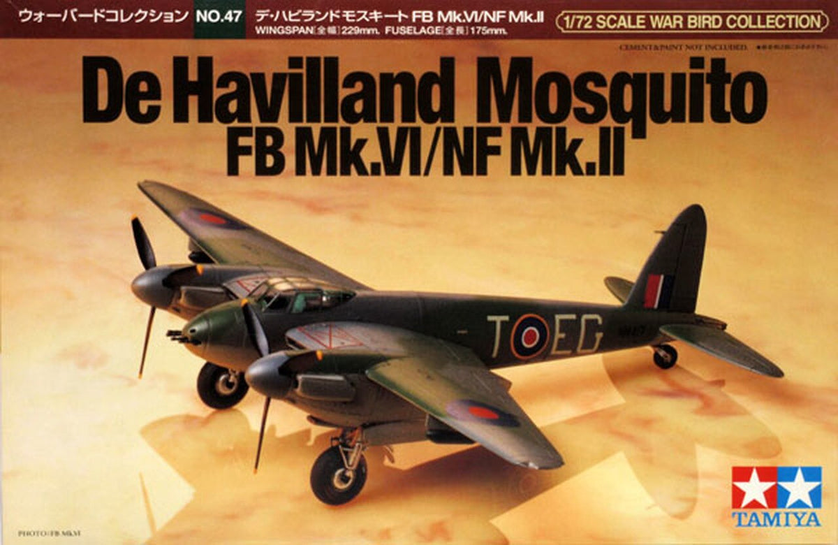 TAMIYA 1:72 DE HAVILLAND MOSQUITO FB MK.VI/NF MK.II | TAMIYA | Toyworld Frankston