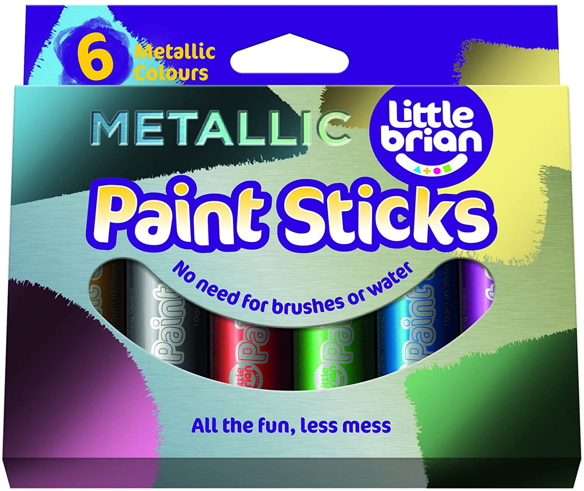 LITTLE BRIAN PAINT STICKS - METALLIC 6 PK | LITTLE BRIAN PAINT STICKS | Toyworld Frankston