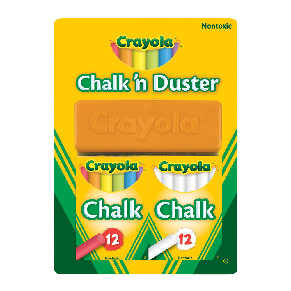 CRAYOLA CHALK N DUSTER BLISTER PACKED
