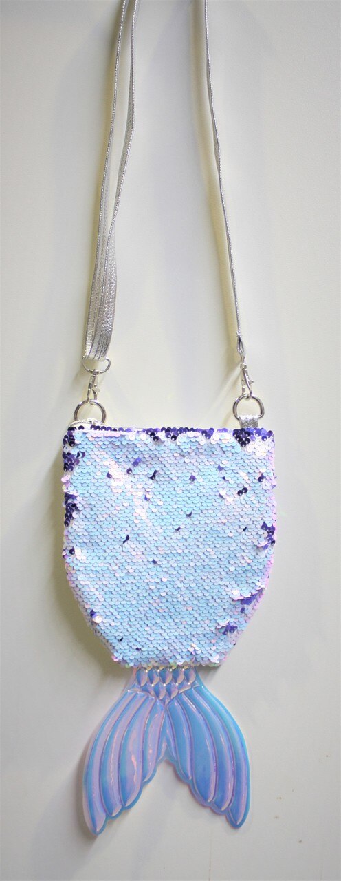 WHITE SEQUIN MERMAID TAIL BAG