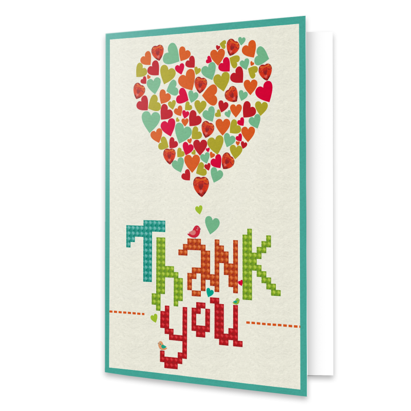 DIAMOND DOTZ - THANK YOU HEART GREETING CARD